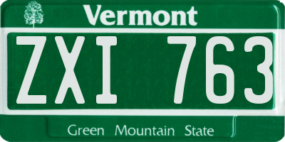 VT license plate ZXI763