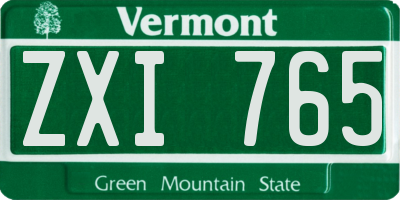 VT license plate ZXI765