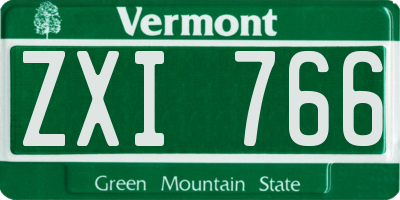VT license plate ZXI766