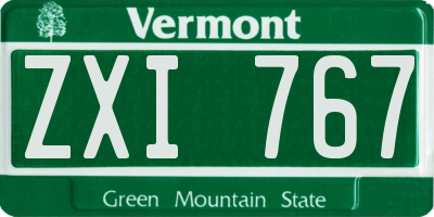 VT license plate ZXI767
