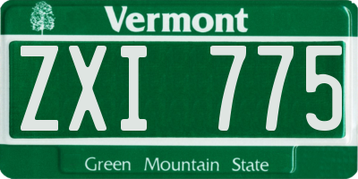 VT license plate ZXI775