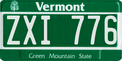 VT license plate ZXI776
