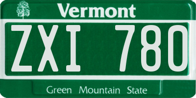 VT license plate ZXI780