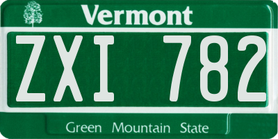 VT license plate ZXI782