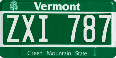 VT license plate ZXI787