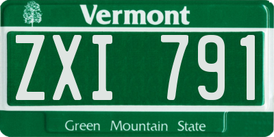 VT license plate ZXI791