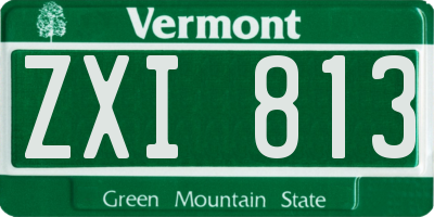 VT license plate ZXI813