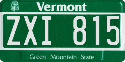 VT license plate ZXI815