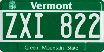 VT license plate ZXI822
