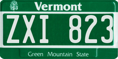 VT license plate ZXI823
