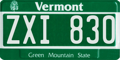 VT license plate ZXI830