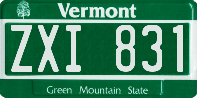 VT license plate ZXI831