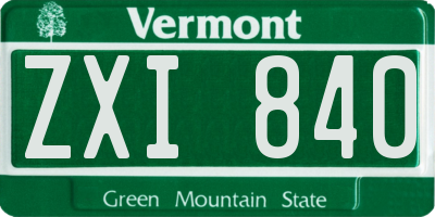 VT license plate ZXI840