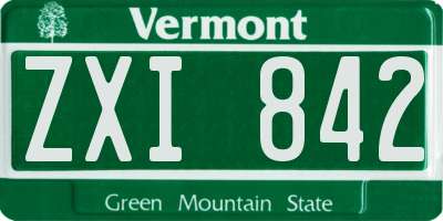 VT license plate ZXI842
