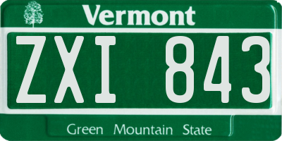 VT license plate ZXI843