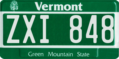 VT license plate ZXI848