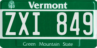 VT license plate ZXI849