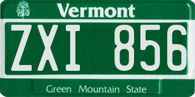 VT license plate ZXI856