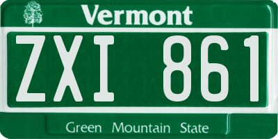 VT license plate ZXI861