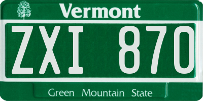 VT license plate ZXI870