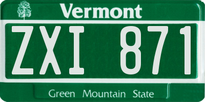 VT license plate ZXI871