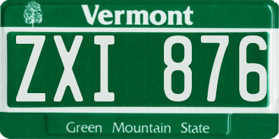 VT license plate ZXI876