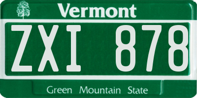VT license plate ZXI878