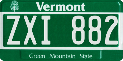VT license plate ZXI882