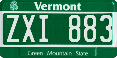 VT license plate ZXI883