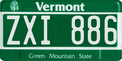 VT license plate ZXI886