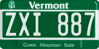 VT license plate ZXI887