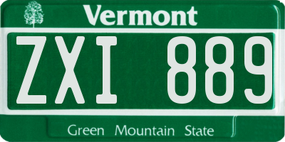 VT license plate ZXI889