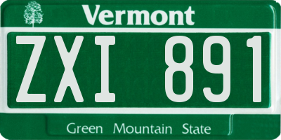 VT license plate ZXI891