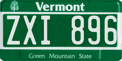 VT license plate ZXI896