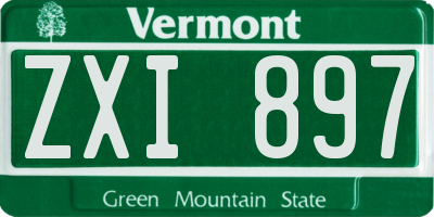 VT license plate ZXI897