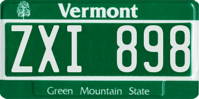 VT license plate ZXI898