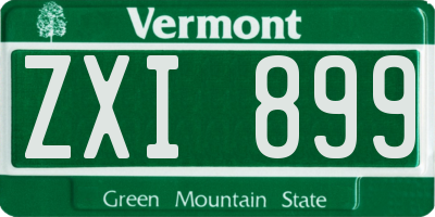 VT license plate ZXI899