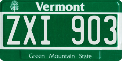 VT license plate ZXI903