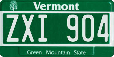 VT license plate ZXI904