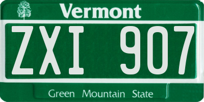 VT license plate ZXI907