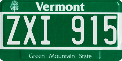 VT license plate ZXI915