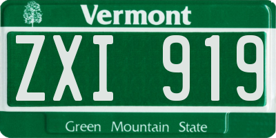 VT license plate ZXI919