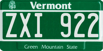 VT license plate ZXI922