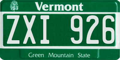 VT license plate ZXI926