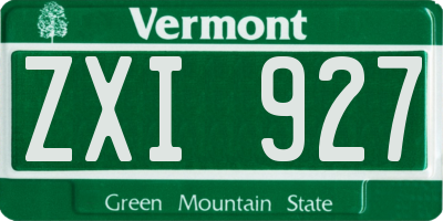 VT license plate ZXI927