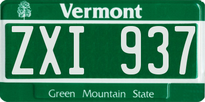 VT license plate ZXI937