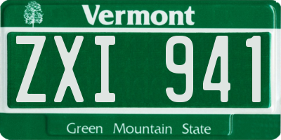 VT license plate ZXI941