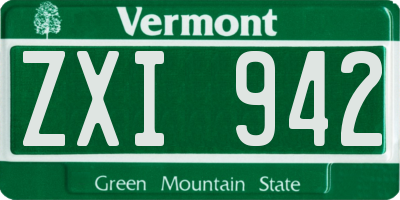 VT license plate ZXI942
