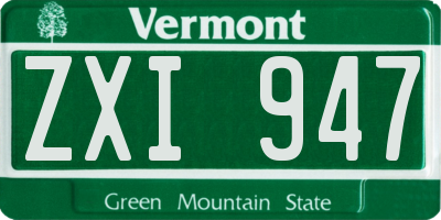 VT license plate ZXI947