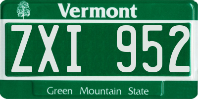 VT license plate ZXI952